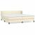 Pat continental cu saltea, crem, 200x200 cm, piele ecologică GartenMobel Dekor