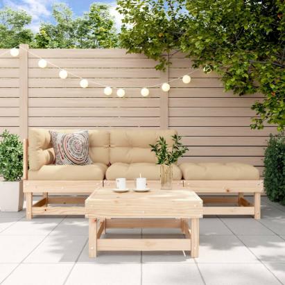 Set mobilier relaxare de grădină, 4 piese, lemn masiv de pin GartenMobel Dekor
