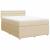 Pat box spring cu saltea, crem, 160x200 cm, material textil GartenMobel Dekor