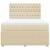 Pat box spring cu saltea, crem, 160x200 cm, material textil GartenMobel Dekor