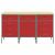 Dulap de lucru cu sertar 3 pcs Roșu și gri 150 x 55 x 85 cm GartenMobel Dekor