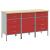 Dulap de lucru cu sertar 3 pcs Roșu și gri 150 x 55 x 85 cm GartenMobel Dekor