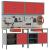 Set banc de lucru cu raft 8 pcs Roșu Oțel vopsit electrostatic GartenMobel Dekor