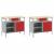Set banc de lucru cu raft 8 pcs Roșu Oțel vopsit electrostatic GartenMobel Dekor