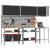 Set de dulapuri de lucru cu raft Manual 10 pcs Negru și Gri GartenMobel Dekor