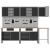 Set de dulapuri de lucru cu sertar cu raft 10 pcs Negru și Gri GartenMobel Dekor