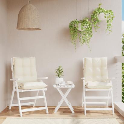 Perne scaun cu spătar mic, 2 buc., crem, textil oxford GartenMobel Dekor