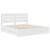 Cadru de pat cu sertar Alb 200 x 200 cm Lemn Ingineresc GartenMobel Dekor