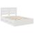 Cadru de pat cu sertar Alb 150 x 200 cm Lemn Ingineresc GartenMobel Dekor