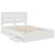 Cadru de pat cu sertar Alb 150 x 200 cm Lemn Ingineresc GartenMobel Dekor
