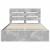 Cadru de pat Gri din beton 140 x 190 cm Lemn Ingineresc GartenMobel Dekor