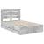 Cadru de pat Gri din beton 135 x 190 cm Lemn Ingineresc GartenMobel Dekor