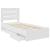 Cadru de pat cu sertar Alb 100 x 200 cm Lemn Ingineresc GartenMobel Dekor