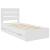 Cadru de pat cu sertar Alb 90 x 190 cm Lemn Ingineresc GartenMobel Dekor