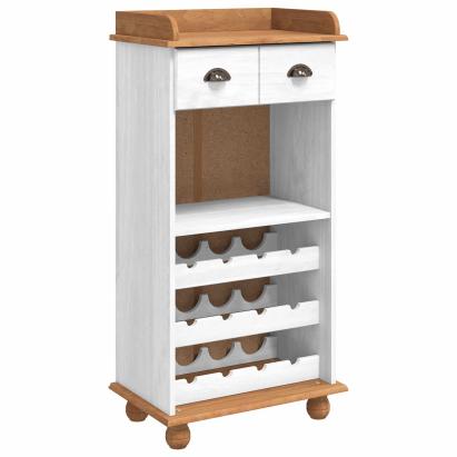 Cabinet pentru vin ASKIM Alb cu Capac de Miere 57 x 37 x 114 cm GartenMobel Dekor