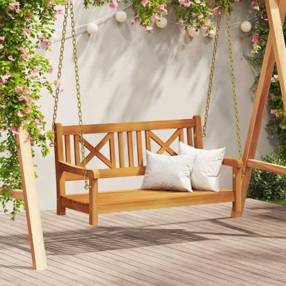 Bancă swinging Maro 110 x 56 x 58.5 cm Lemn Solid de Acacia GartenMobel Dekor
