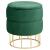 Taburet tapitat rotund Elza cu spatiu de depozitare, velur, 37x37x42 cm, verde smarald Household NewTrend