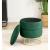 Taburet tapitat rotund Elza cu spatiu de depozitare, velur, 37x37x42 cm, verde smarald Household NewTrend
