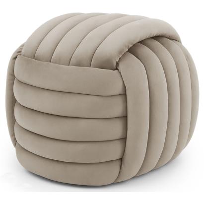 Taburet tapitat Nilo, velur, 53x50x43 cm, bej Household NewTrend