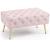 Taburet Madrid, tapitat cu catifea, tip banca, cu picioare metalice, 80x42x41 cm, roz pudra Household NewTrend