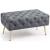 Taburet Madrid, tapitat cu catifea, tip banca, cu picioare metalice, 80x42x41 cm, gri Household NewTrend
