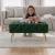 Taburet Madrid, tapitat cu catifea, tip banca, cu picioare metalice, 80x42x41 cm, verde Household NewTrend