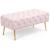 Taburet Monaco, tapitat cu catifea, tip banca, cu picioare metalice, 100x42x41 cm, roz pudra Household NewTrend