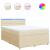 Pat box spring cu saltea, crem, 160x200 cm, material textil GartenMobel Dekor