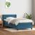 Pat box spring cu saltea, albastru închis, 80x210 cm, catifea GartenMobel Dekor