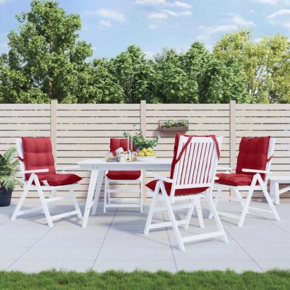 Perne scaun cu spătar mic, 4 buc, roșu vin, țesătură Oxford GartenMobel Dekor