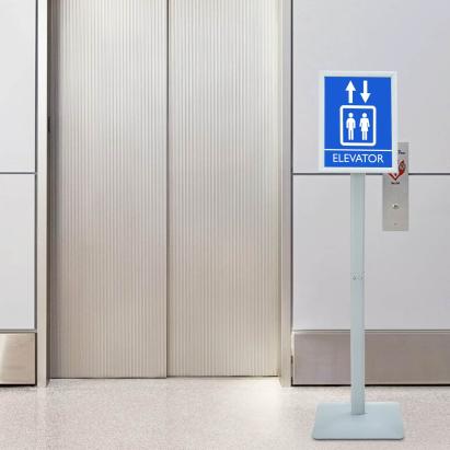 Suport poster tip pedestal Argintiu 32 x 27 x 119 cm GartenMobel Dekor