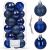 Set globuri de Craciun, 20 bucati, 3 modele, 4cm, albastru inchis Household NewTrend