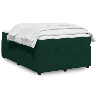 Pat box spring cu saltea, verde închis, 120x190 cm, catifea GartenMobel Dekor