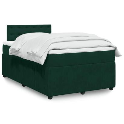 Pat box spring cu saltea, verde închis, 120x190 cm, catifea GartenMobel Dekor