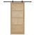 Ușă glisantă Natural și Negru 93 x 211 cm Lemn de pin masiv GartenMobel Dekor