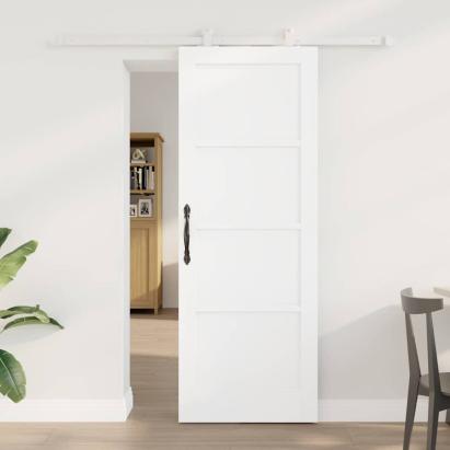 Ușă glisantă Alb 73,5 x 198,5 cm Lemn de pin masiv GartenMobel Dekor