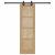 Ușă glisantă Natural și Negru 61 x 198,5 cm Lemn de pin masiv GartenMobel Dekor