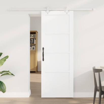 Ușă glisantă Alb 73,5 x 198,5 cm Lemn de pin masiv GartenMobel Dekor