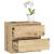 Comoda cu 2 sertare din PAL laminat 16 mm, 60x40x55 cm, stejar artisan Household NewTrend