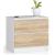 Comoda cu 2 sertare din PAL laminat 16 mm, 60x40x55 cm, alb si stejar sonoma Household NewTrend