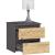 Noptiera cu 2 sertare, din PAL laminat, 40x35x40 cm, gri si stejar artisan Household NewTrend