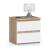 Noptiera cu 2 sertare, din PAL laminat, 40x35x40 cm, stejar sonoma si alb Household NewTrend
