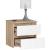 Noptiera cu 2 sertare, din PAL laminat, 40x35x40 cm, stejar sonoma si alb Household NewTrend