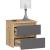 Noptiera cu 2 sertare, din PAL laminat, 40x35x40 cm, stejar artisan si gri Household NewTrend