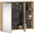 Dulap de baie suspendat cu oglinda, 2 usi si 3 rafturi interioare, PAL 16 mm, 90x15x75 cm, stejar artisan si gri Household NewTrend