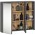 Dulap de baie suspendat cu oglinda, 2 usi si 3 rafturi interioare, PAL 16 mm, 90x15x75 cm, gri si stejar artisan Household NewTrend
