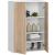 Dulap baie suspendat, cu 2 usi si 4 rafturi interioare, PAL 16 mm, 64x30x94 cm, alb si stejar sonoma Household NewTrend