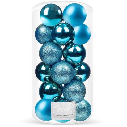 Set globuri de Craciun, 20 bucati, 3 modele, 4cm, albastru Household NewTrend