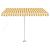Copertină retractabilă manual cu LED, galben și alb, 350x250 cm GartenMobel Dekor