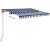Copertină retractabilă manual, albastru/alb, 300x250 cm GartenMobel Dekor